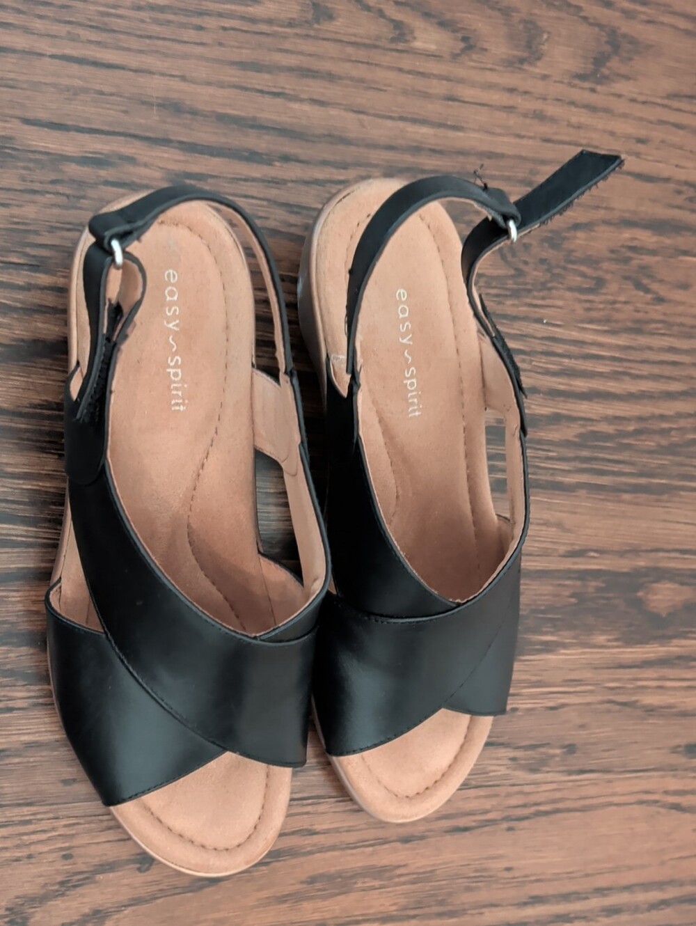 Easy Spirit Black Chantal Casual Heeled Sandals